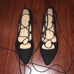 Black Lace Up Flats
